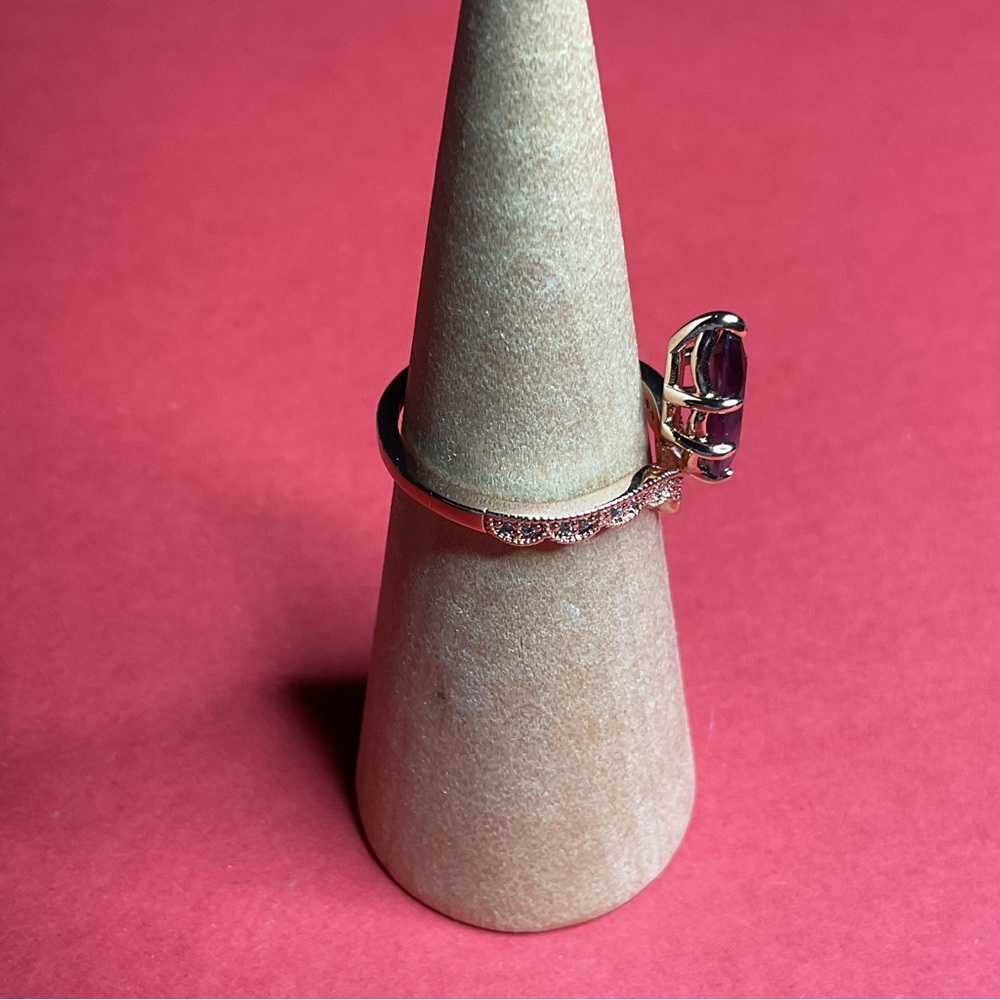 Bomb Party RBP2935 Lab Created Amethyst on Rose Gold Plating Size 8 Ring NWOT - Picture 2 of 6